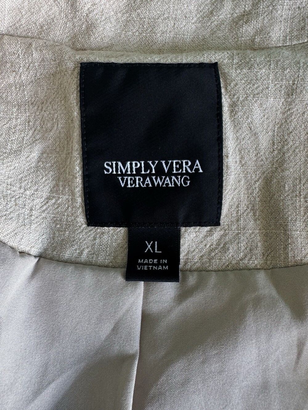Simply Vera Wang XL Linen Comfort Blazer Camel Neutral Jacket Cooling Fabric - Picture 4 of 9
